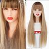 MERISIHAIR Женский длинный прямой серебряный парик с челкой, черный, серебристый, коричневый, цвет омбре, парик из синтетического волокна для женщин