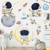 Cartoon Astronaut Wall Stickers for Kids Rooms Creative Space Bedroom Self-adhesive Home Decor Vinyl Decals