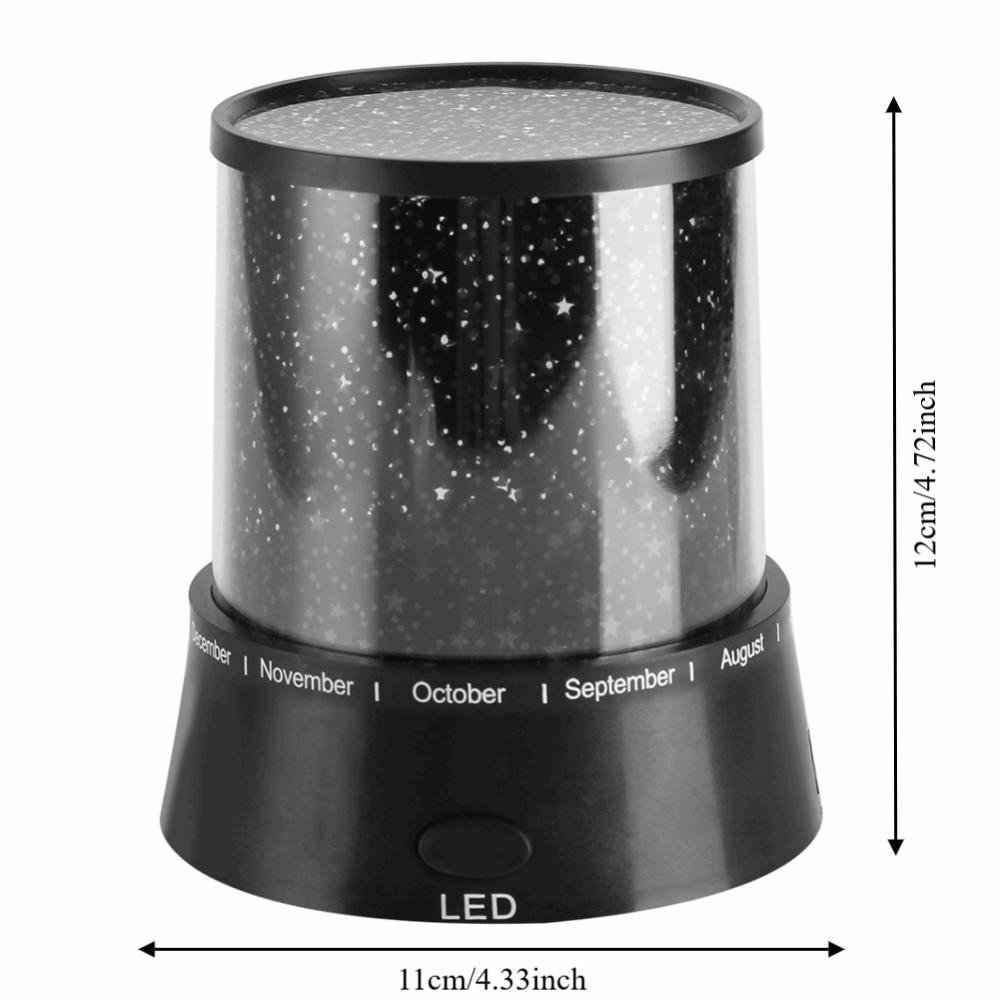 Battery Powered Night Light Stars Pattern Projector Light Romantic LED Projector Lamp  Room