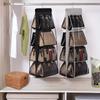 6 Pocket Hanging Handbag Organizer For Wardrobe Closet Gray Waterproof Storage Bag Door Wall Clear Sundry Bag With Hanger Pouch
