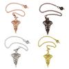 Metal Dowsing Pendulum Divination Dower Reiki Healing Pendulum Chain Spiral Coil Point Meditation Yoga Balancing Pendant