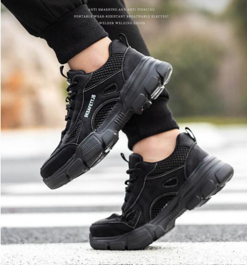 Модная рабочая обувь, дышащие ботинки со стальным носком, легкая защитная рабочая обувь, нескользящая, для мужчин и женщин, мужские рабочие кроссовки