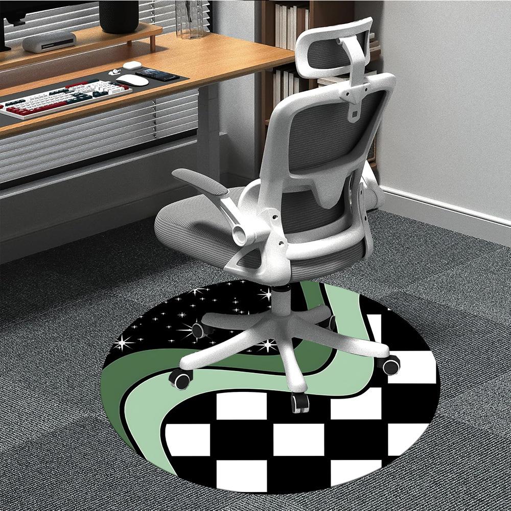 1pc Galaxy Waves Office Round Area Rug, Mat Suitable For Office, Under Office Chairs Bedroom Living Room Home Decor, Room Deco