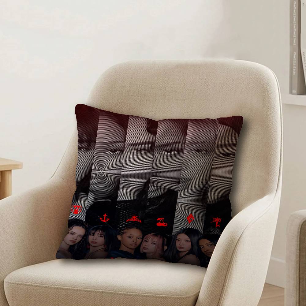 KKatSeye SINGER Pillow Covers Cartoon Sofa Decorative Home Doublesided Printing Short Plush Cute Cushion Cover
