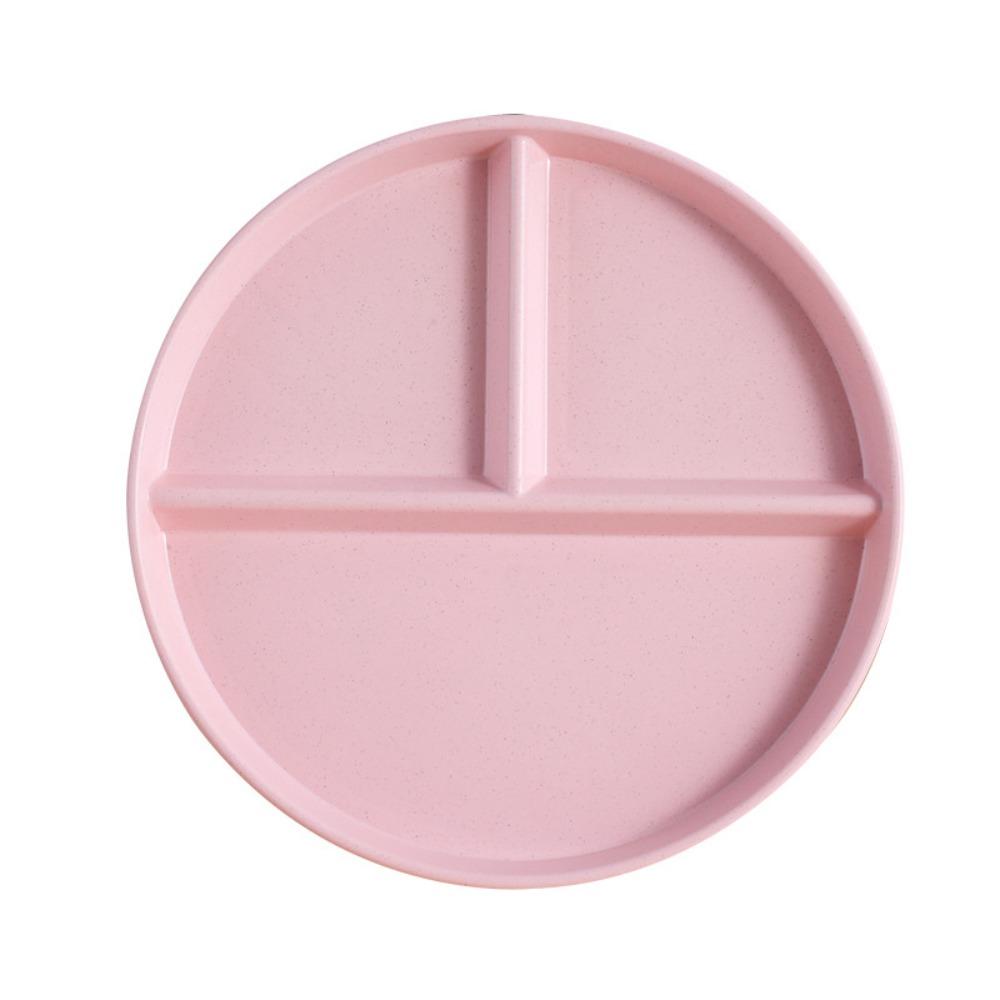 3 сетки, круглая разделенная тарелка, многоразовая тарелка с отделением, кухонная посуда, поднос для еды, завтрак