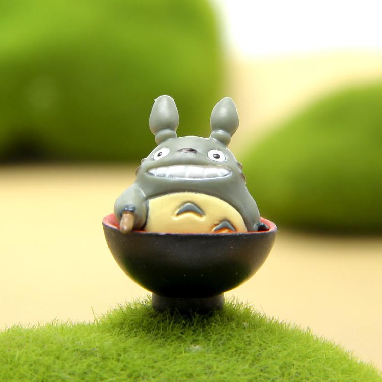 Cute Cartoon Tea Drinking Totoro Mini Model For Micro Landscape Prop Decoration