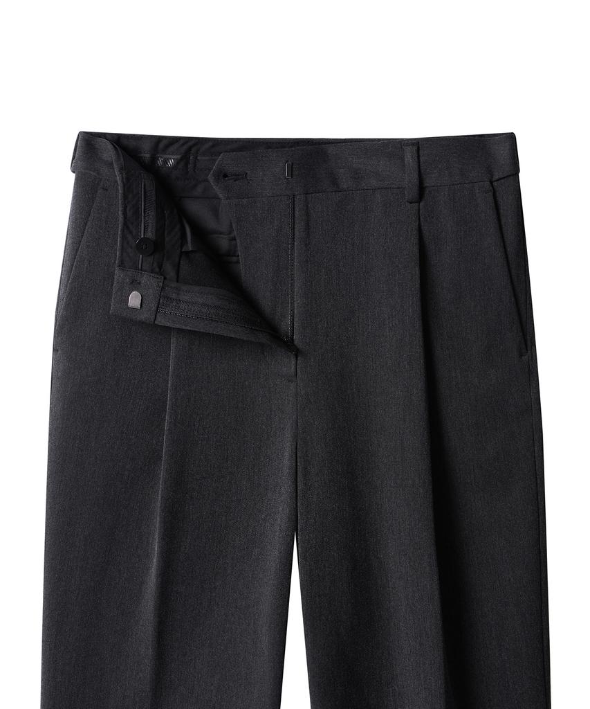 MUSINSA STANDARD WOMAN Женские свободные зауженные брюки из плотного флиса с скрытой эластичной талией [Угольно-серый]