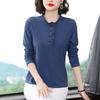 Women's Spring and Summer Vintage French Long Sleeve Large Size Lapel Breathable Long Sleeve