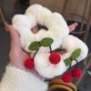 Плюшевая резинка для волос в корейском стиле, высокоэластичная, милая резинка для волос, милая вишневая резинка для волос, для вечеринки