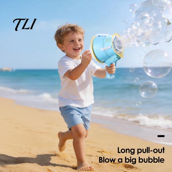 Automatic Bubble Machine for Kids Smoke Machine, Handheld Air Cannon Blower, Rechargeable Atmosphere Prop Photography Toy Outdoor Party Games