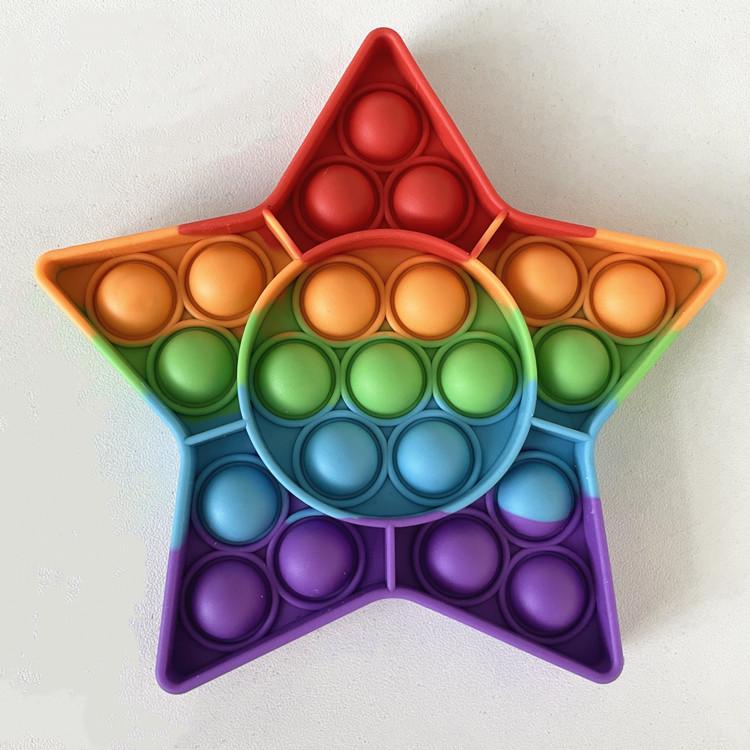 Sensory Toys Rainbow Dinosaur Fidget Toys Children Push Its Kawaii Needs Squishy Stress Toys A