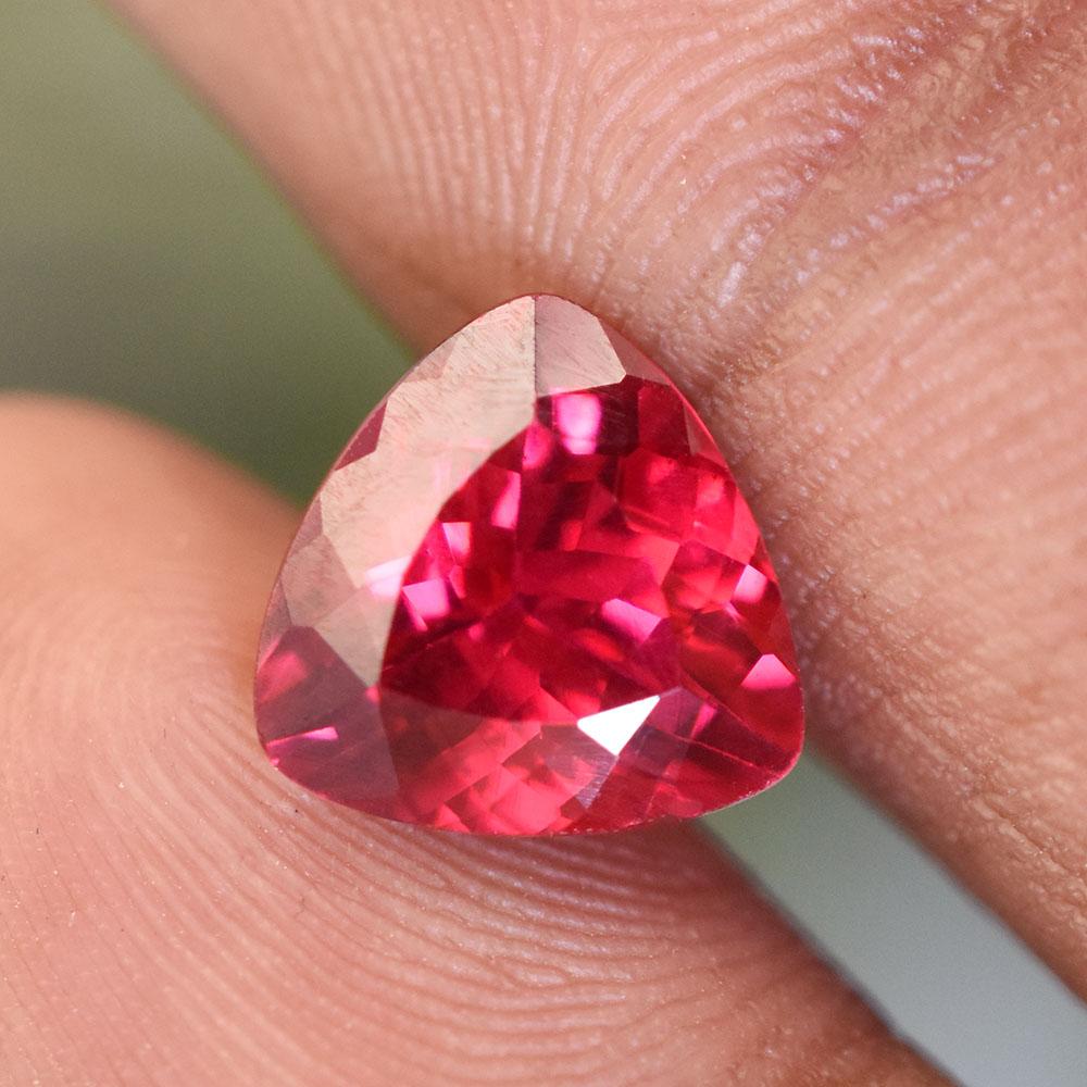 Natural Red Ruby Loose Gemstone 9x9mm Accurate Trillion Shape for Jewelry Making and Gem Collections