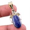Natural Sodalite Gemstone 925 Solid Sterling Silver Two Tone Pendant 1.75" Z5q75