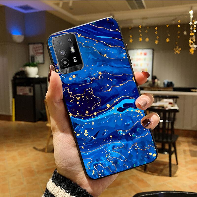 Чехол для телефона с цветным мрамором для OPPO A54 A74 A94 A53S A9 A5 A15 A16 A91 A96 A76 Reno8 8Pro Reno2 Z