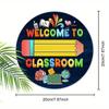 Классическая деревянная табличка «Добро пожаловать в класс» — многоцелевая табличка на дверь учителя, настенный образовательный декор, выпускной сезон, идеальный подарок для учителя