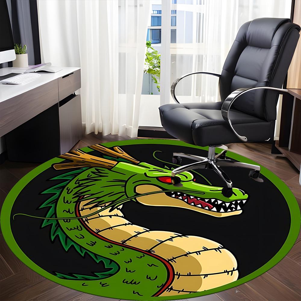 1pc Dragon, Fantasy Art Chair Carpet for Office, Round Non-Slip Durable Large Size Office Carpet, Suitable for Office, Beautiful Decoration