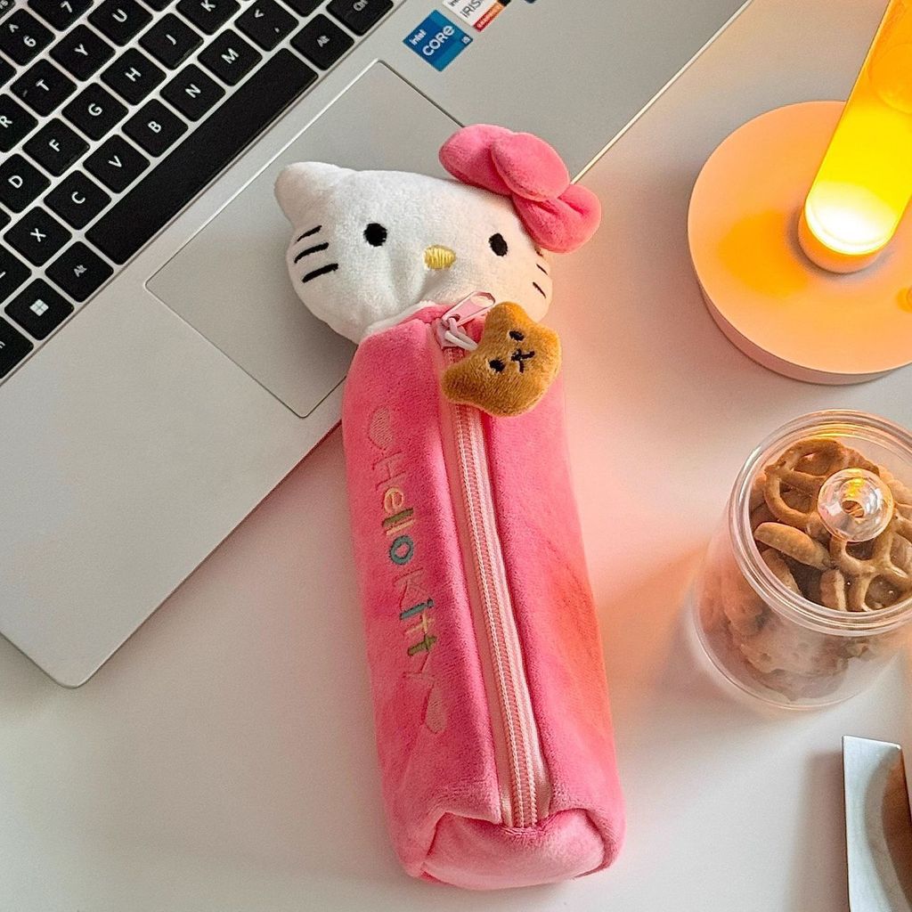 Hello Kitty Kawaii Pen Pouch With Spacious Interior For Girls And Office Supplies