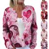 Ladies' Fashionable Long Sleeved Valentine's Day Printed Jacket Cardigan