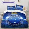 Постельное белье с узором Cruzeiro Esporte Clube Декор для дома Подарок на день рождения (1 пододеяльник + 2 наволочки, без наполнителя)