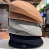 Роскошная шерстяная шапка-берет из Южной Кореи, новый стиль на осень и зиму, стильная и модная шляпа художника, ретро-берет из Англии