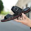 High Quality Casual Leather Sandals Men Comfy All-match Slipper 2025Summer Flat Designer Walking Shoes Beach Breathable Slippers