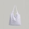 Niche Design Commuter Shoulder Bag 2025 New Korean Style Striped Large Capacity Letter Print Simple Versatile Fabric Bag