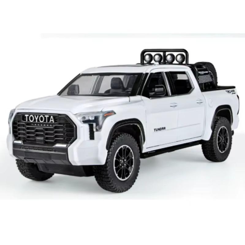 1/24 TOYOTA Tundra TRD Пикап Внедорожный литой сплав Миниатюрная игрушечная модель автомобиля с инерционным механизмом, звуком и светом, коллекция подарков для мальчика