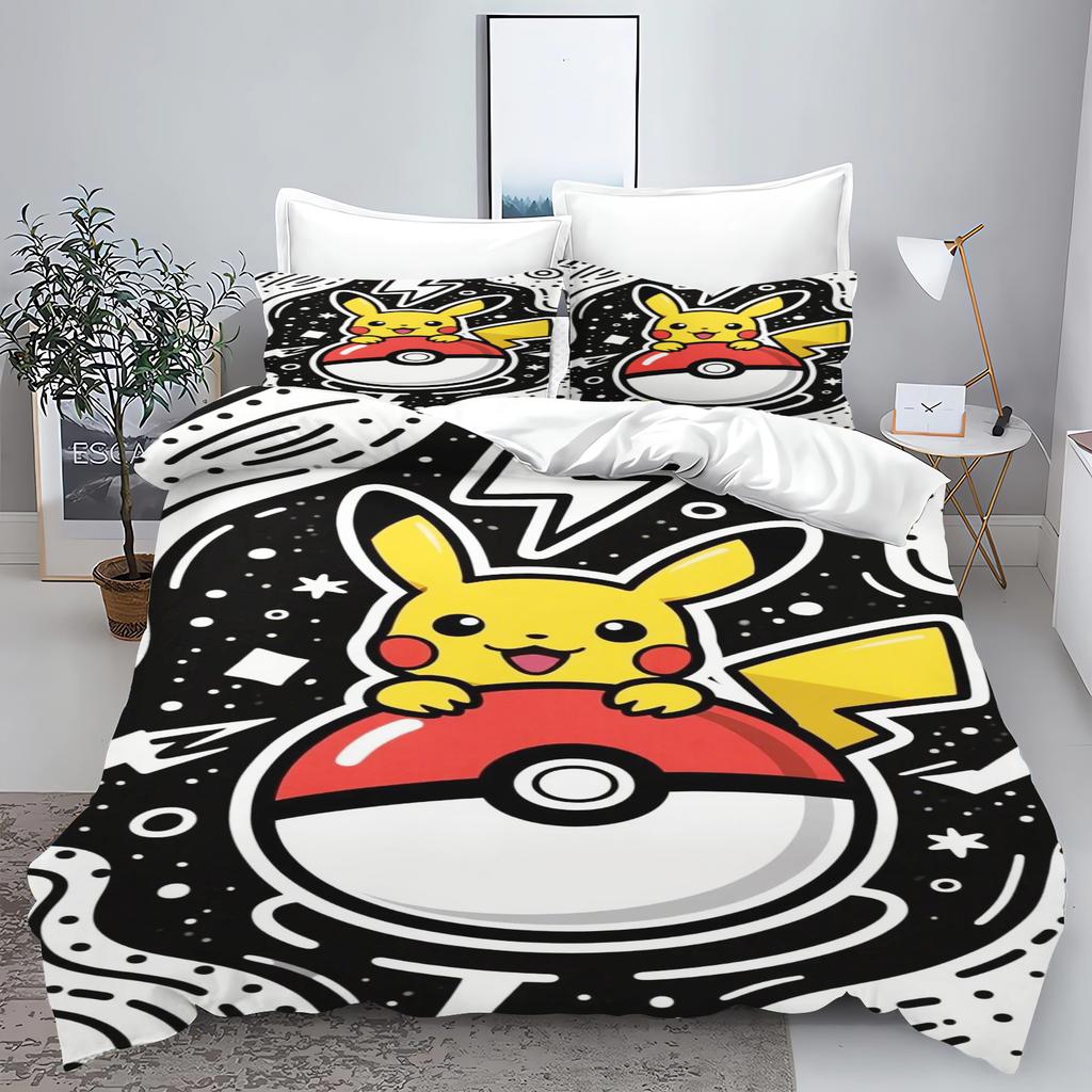Comforter Pokémon Tuya Anime Home Bedroom Comforte Nordic Polyester Material Suitable For Children And Adults 3-Piece Set