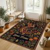 Dragon Phoenix Theme Crystal Velvet Rug Personalized Custom Name Text Soft Floor Mat Home Decor