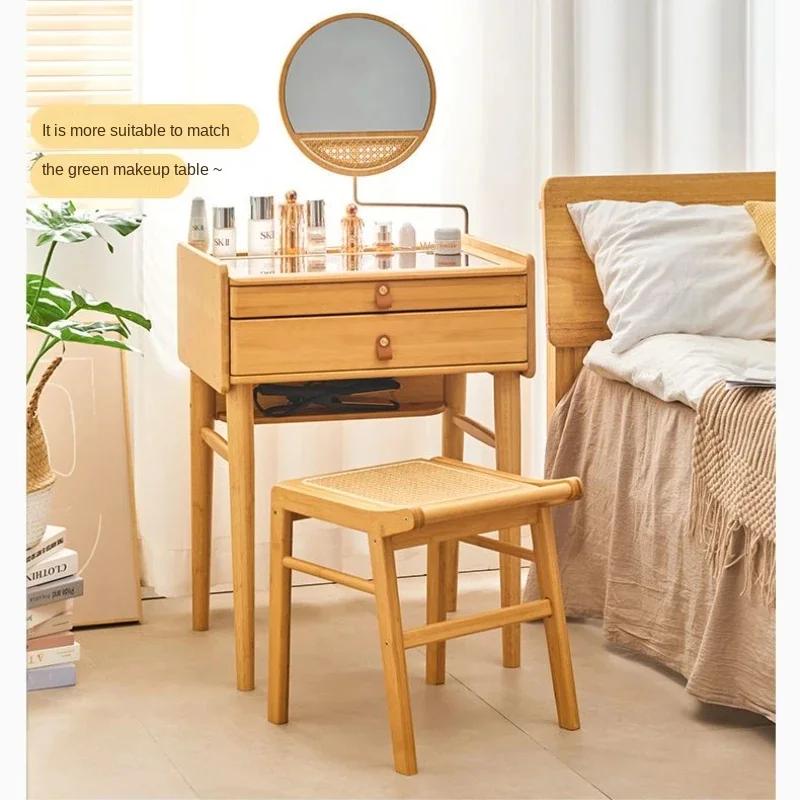 Современная мебель Табурет из ротанга Спальня Туалетный стул Гостиная Диван Пуфик для ног Креативный квадратный табурет Аксессуары для дома