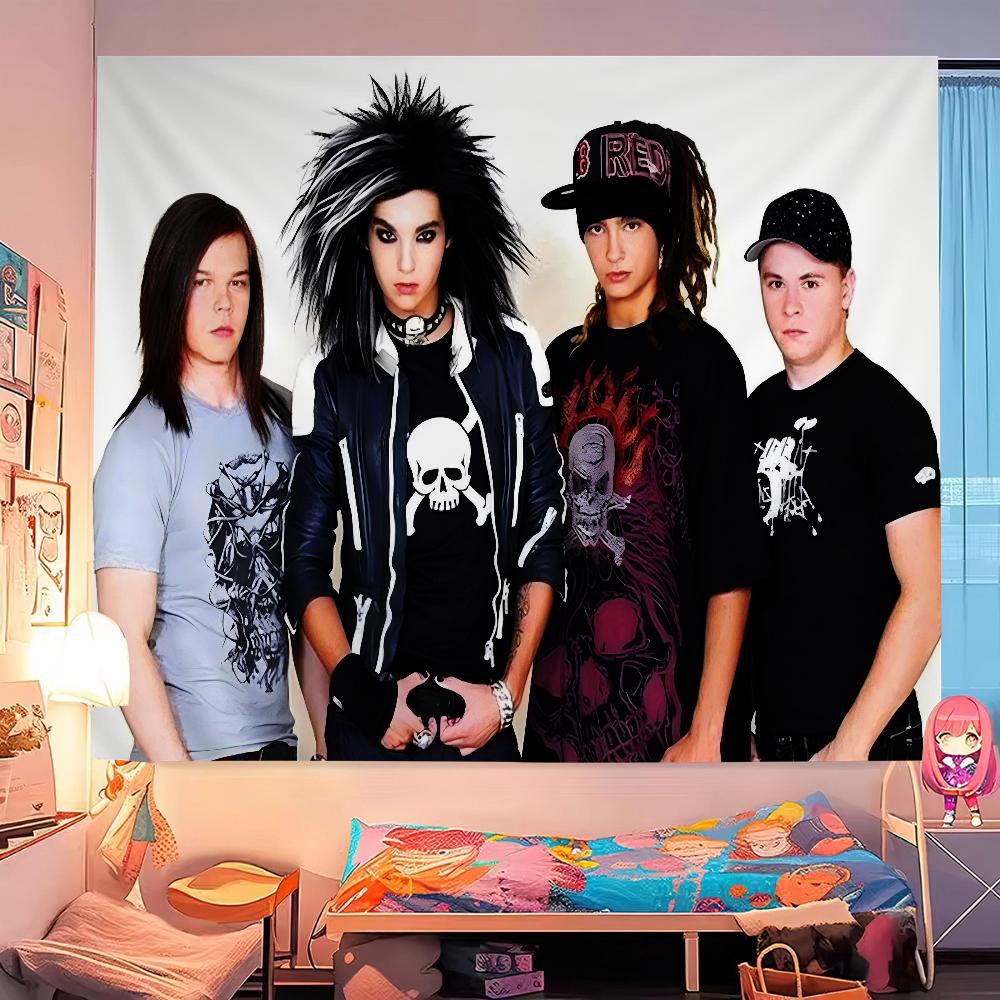 Tokio Hotel Рок-группа Билл Каулитц Сделай сам Настенный гобелен Подвесной Таро Хиппи Настенные ковры Общежитие Домашний декор