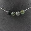 Stones and Minerals. Necklace 4 Pearls Moss Agate 8 Mm. Stainless Steel Chain Necklace Women Men. Customizable Size.