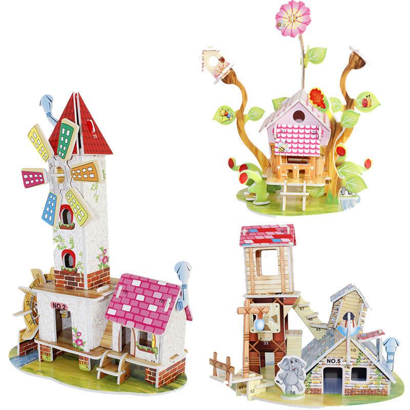 Kids 3d Puzzle Paper Diy Creative Building Toy Intelligent Learning Game