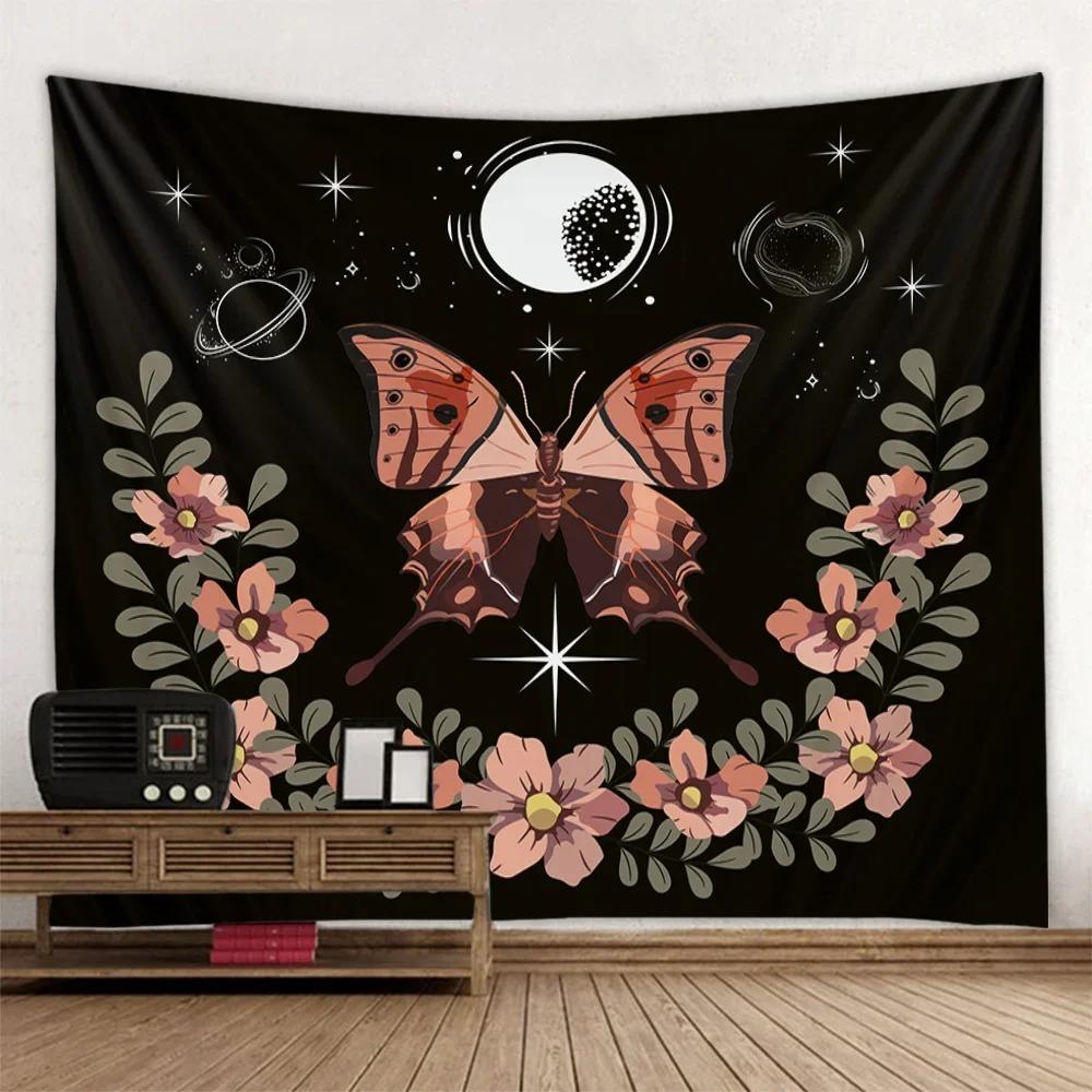 Мотылек Луна Звездное небо Искусство Декоративный Гобелен Домашний Декор Стены Офис Гостиная Гобелен