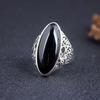 JMXD-кольцо из искусственного черного агата в китайском стиле, полое отверстие, персонализированное кольцо на указательный палец высокого класса