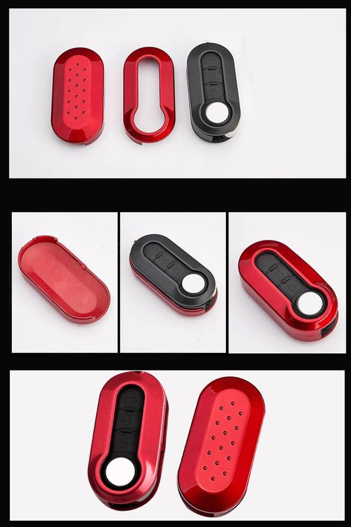 SANRILY Key Case, Key Holder, Key Cover, Key Protection, Compatible with Fiat 500/500C/500L/500X, Anti-Falling, Scratch-Resistant, Stylish, ABS