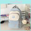 Color Simple Blocked Letter Rabbit Ear Decoration Student Backpack Casual