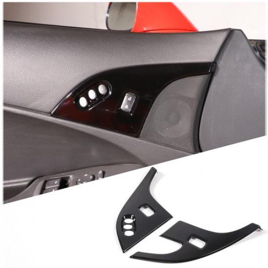Glossy Black Child Lock Button Trim Panel For Corvette C6 2005-2013 2PCS