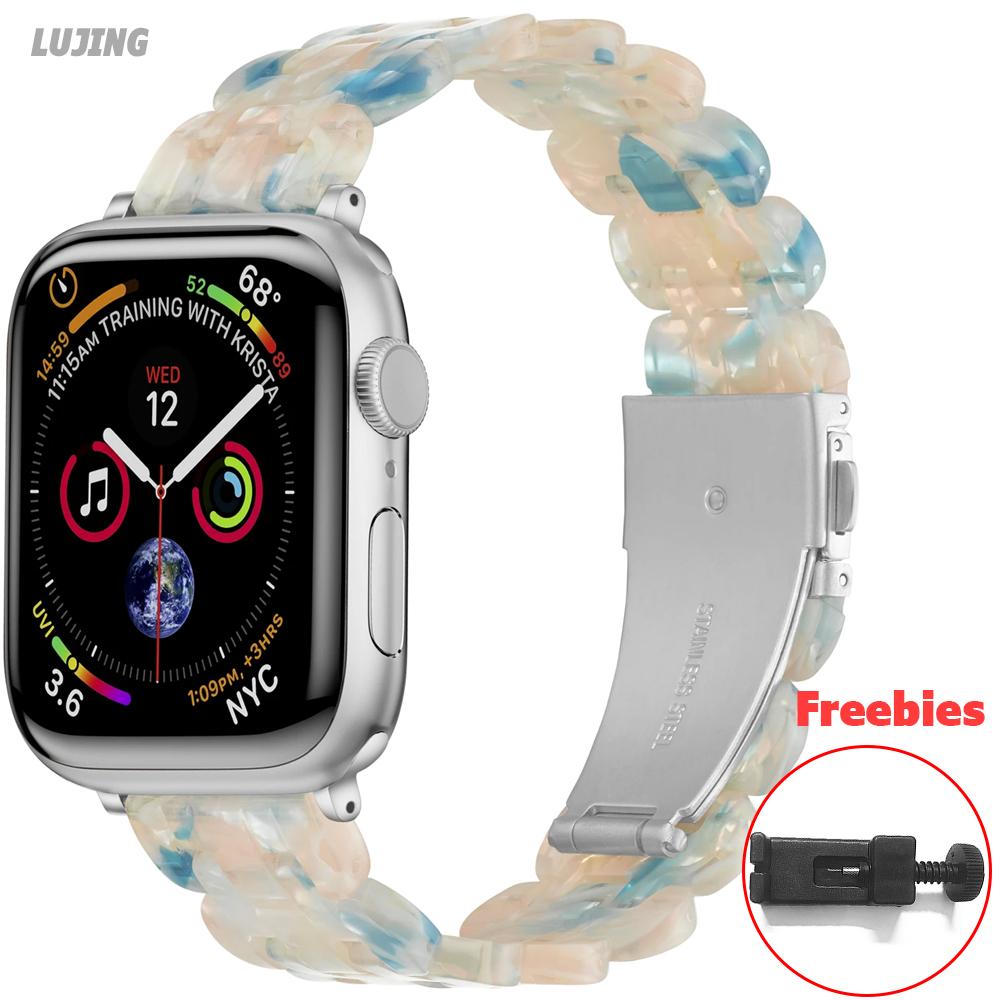 Ремешок из смолы для Apple Watch Band 44 мм, 49 мм, 40 мм, 42 мм, 41 мм, 45 мм, 38 мм, женский браслет IWatch Series 9, 8, 7, 6 SE 5, 4 Ultra2, ремни Correa