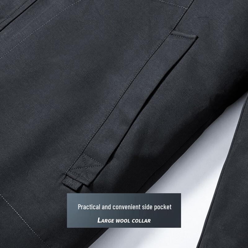 Men's Winter Mid-Length Parka with Fox Fur Collar and Rabbit Fur Down Liner