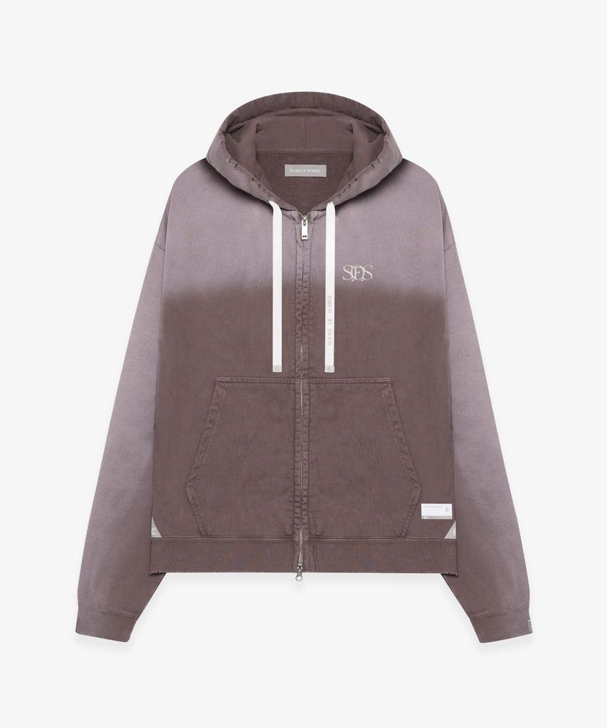 Sound Of Sunrise Sun Faded Like Zip-Up Hoodie Burgundy