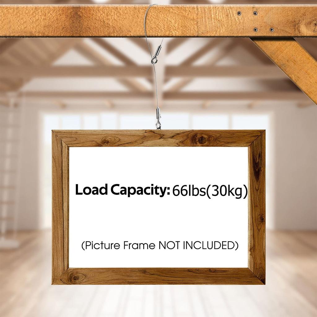 Picture Hanging Wire Set with Adjustable Lengths of 1m and 2m Featuring Small and Large Hook for Art and Mirrors Display