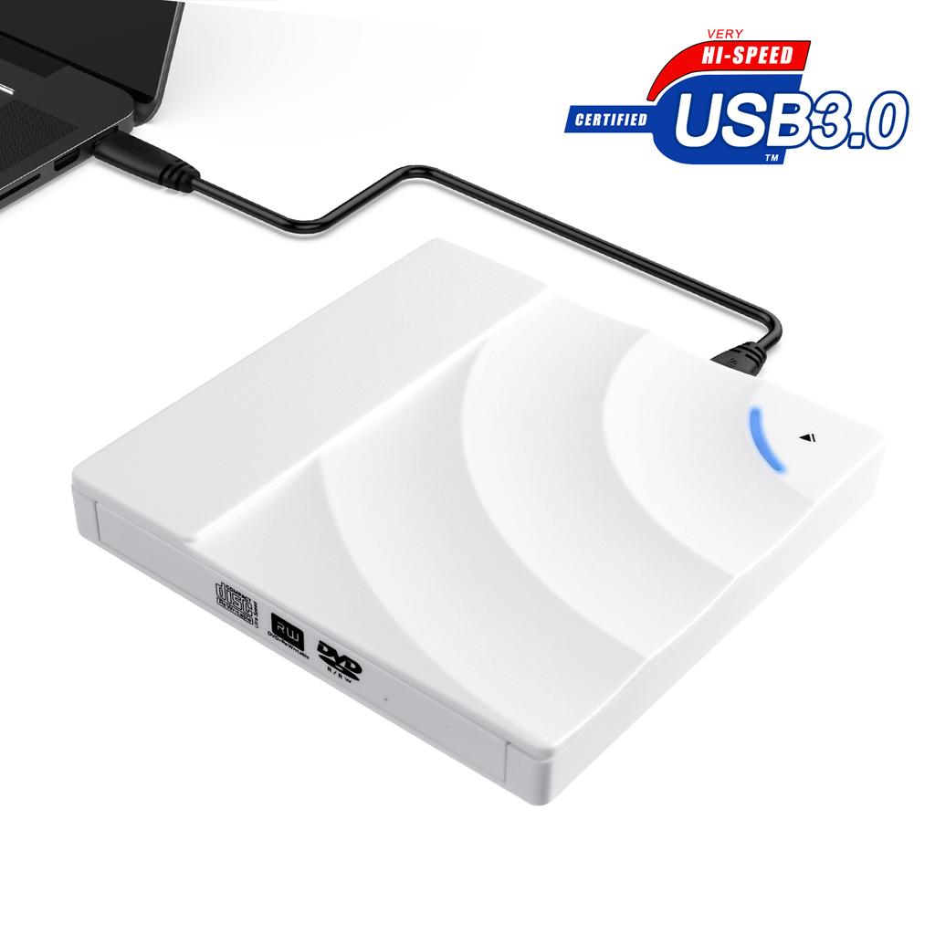 External CD/DVD Drive, USB 3.0 Type-C DVD +/-RW Drive for Laptop, CD DVD Burner, Slim Portable CD DVD Player for Laptop Desktop PC Windows 10/8/7