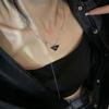 Double-layer tassel triangular standard chain women's niche fashion versatile design collarbone chain light luxury high-end temperament neck