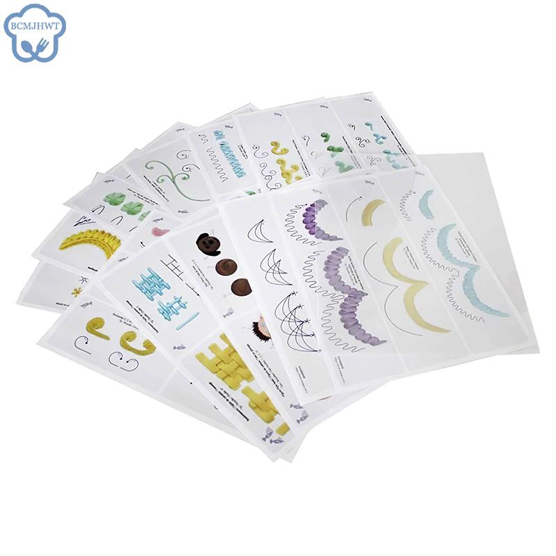 23pcs Icing Piping Nozzles Practice Drawings Board Cake Pastry Beginner Practice Paper Fondant Decorating Accessories