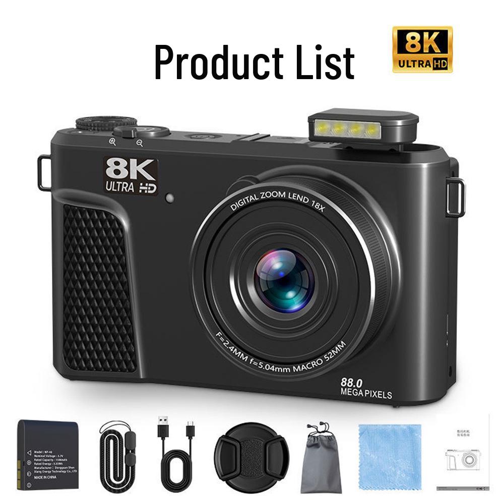 Ultra-Clear 8K Mirrorless Camera with Flip Screen, WiFi, Selfie Mode, and Beauty Features