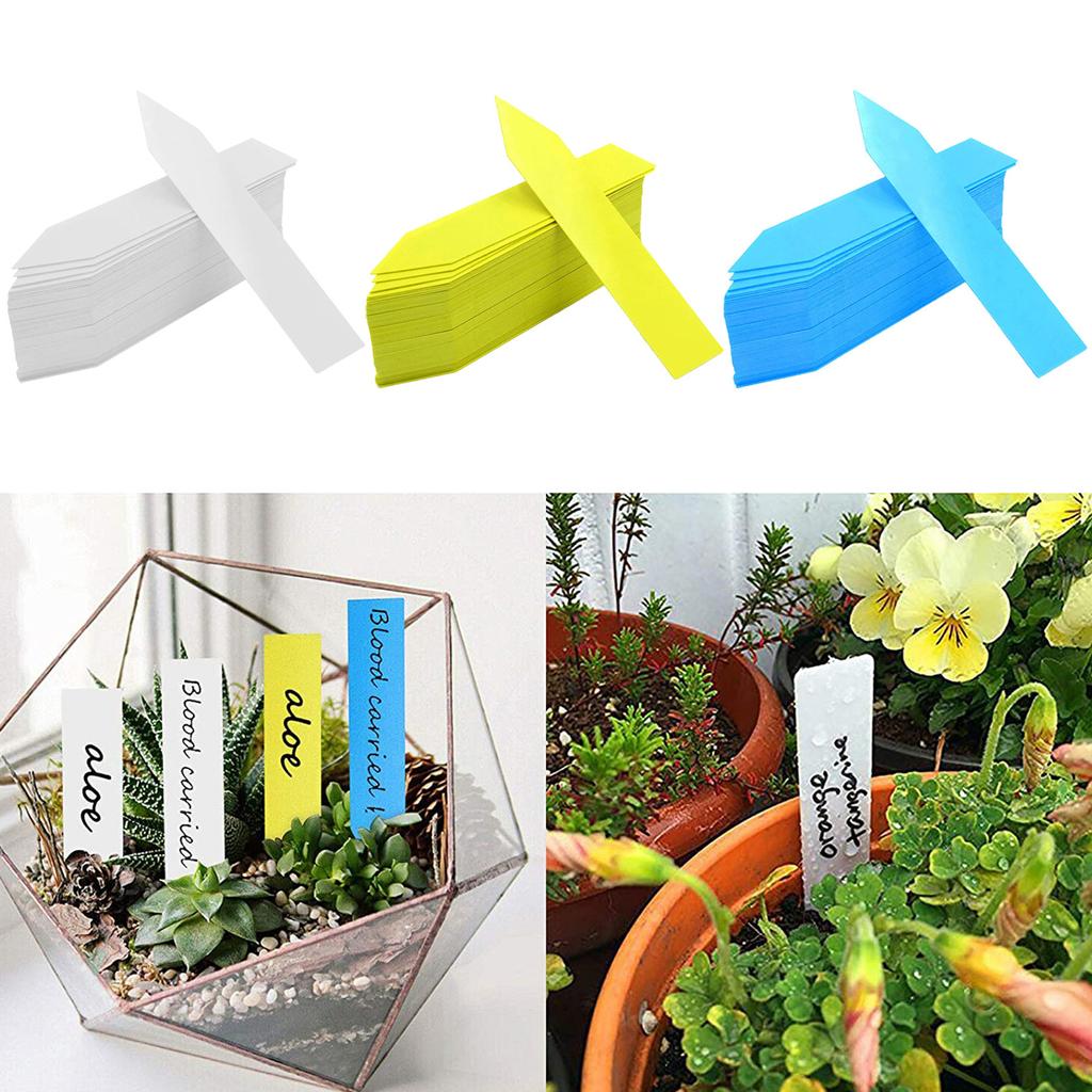100 Pcs Plastic Plant Seed Labels Pot Marker Nursery Garden Stake Tags 10x2 Cm