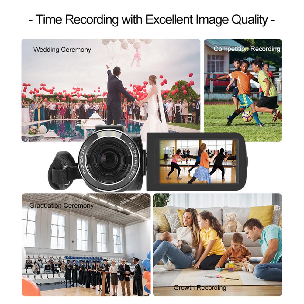 Ordro HDR-Z88 Цифровая видеокамера 4K 30-мегапиксельная видеокамера DV-рекордер 3,0-дюймовая сенсорная панель IPS 10X