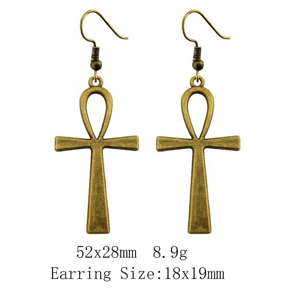 Новые поступления Длинные серьги Pharaoh Chief Ankh Cross Drop & Dangle Серьги-подвески для женщин Серьги-сумки в стиле бохо
