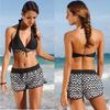 Женский сексуальный купальник с лямкой на шее, модное бикини в стиле пэчворк, 2 шт., Купальный костюм, шорты-танкини